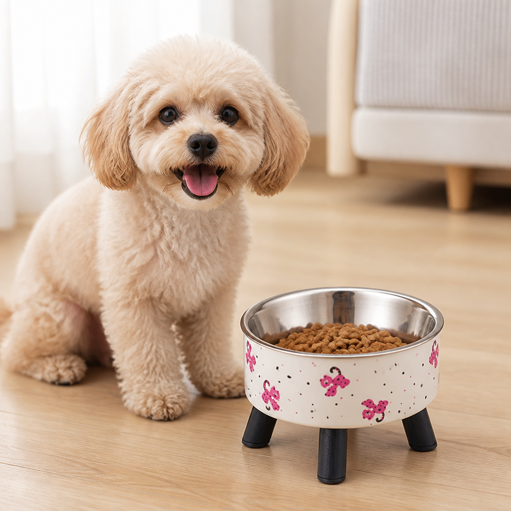 DogBedHouse Non-Slip & Anti-Tip Pet Bowl (Detachable Dish)