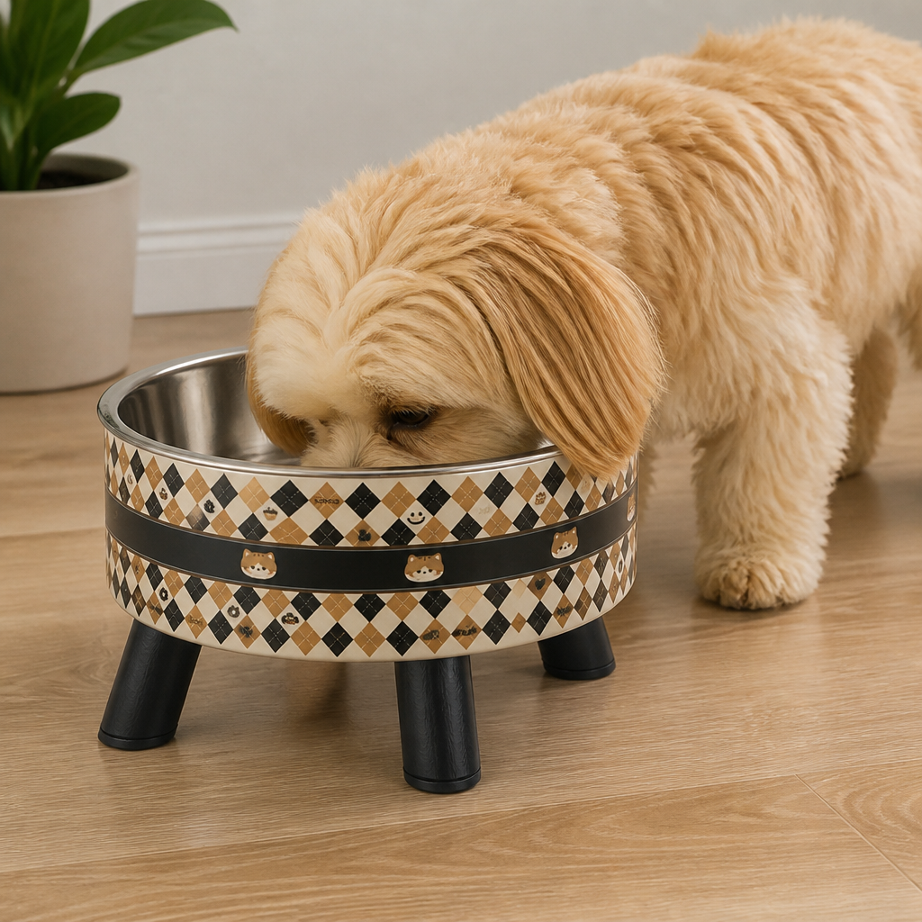 DogBedHouse Non-Slip & Anti-Tip Pet Bowl (Detachable Dish)