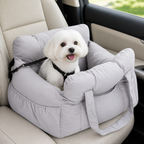 DogBedHouse Non-Slip & Washable Booster Dog Car Seat (Adjustable Safety Straps)