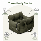 DogBedHouse Non-Slip & Washable Booster Dog Car Seat (Adjustable Safety Straps)