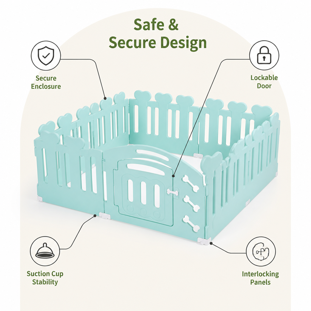 DogBedHouse Non-Toxic Recycled HDPE & Lockable Dog Playpen