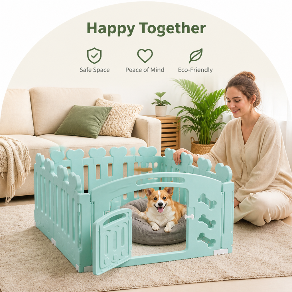 DogBedHouse Non-Toxic Recycled HDPE & Lockable Dog Playpen