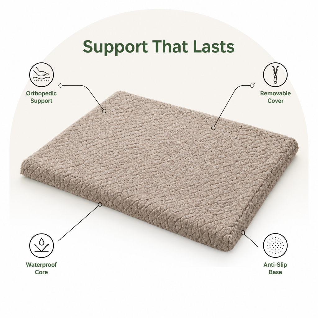 DogBedHouse Orthopedic 3D Foam & Waterproof Dog Bed (Removable Cover)