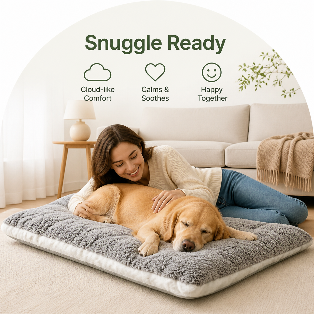 DogBedHouse Orthopedic Cloud-Like Reversible Dog Bed (Machine Washable Cover)
