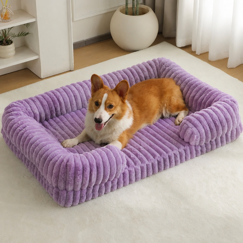 DogBedHouse Orthopedic Memory Foam Bolster Bed (Waterproof Removable Cover)