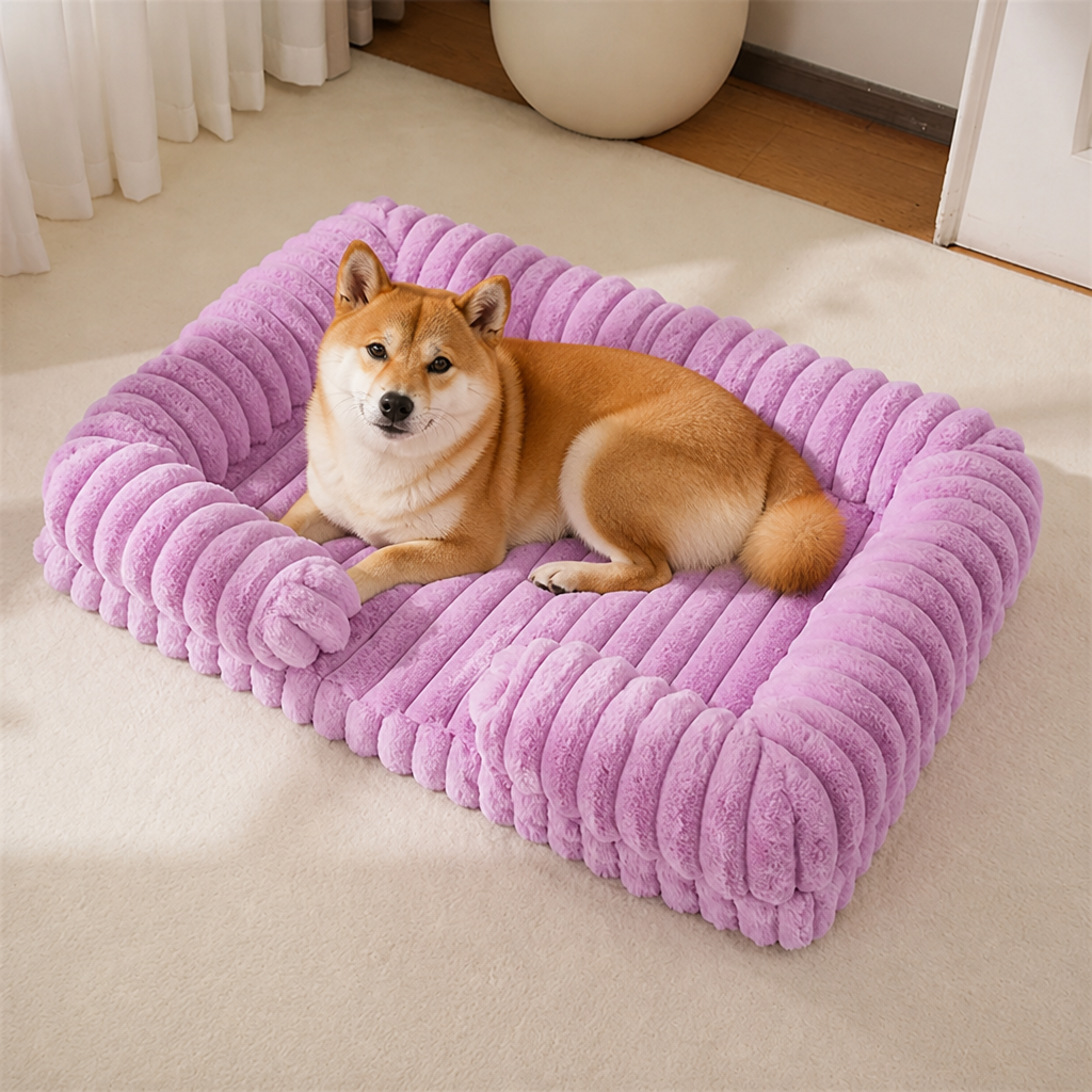 DogBedHouse Orthopedic Memory Foam Bolster Bed (Waterproof Removable Cover)