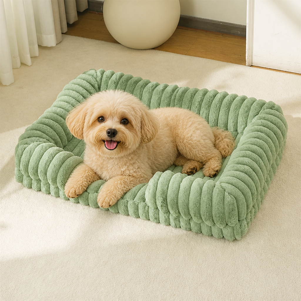 DogBedHouse Orthopedic Memory Foam Bolster Bed (Waterproof Removable Cover)