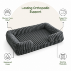DogBedHouse Orthopedic Memory Foam Bolster Bed (Waterproof Removable Cover)