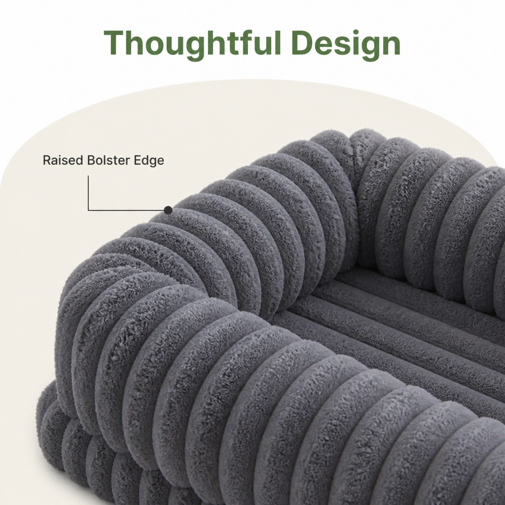 DogBedHouse Orthopedic Memory Foam Bolster Bed (Waterproof Removable Cover)