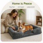 DogBedHouse Orthopedic Memory Foam Bolster Bed (Waterproof Removable Cover)