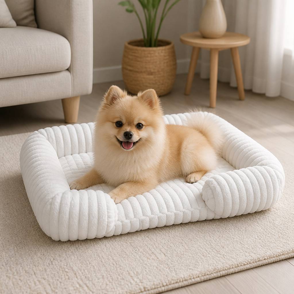 DogBedHouse Orthopedic Memory Foam Bolster Bed (Waterproof Removable Cover)