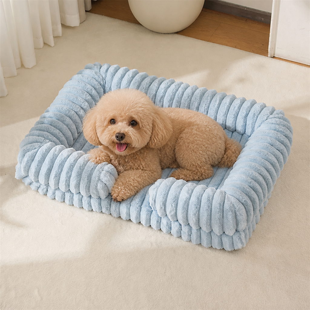 DogBedHouse Orthopedic Memory Foam Bolster Bed (Waterproof Removable Cover)