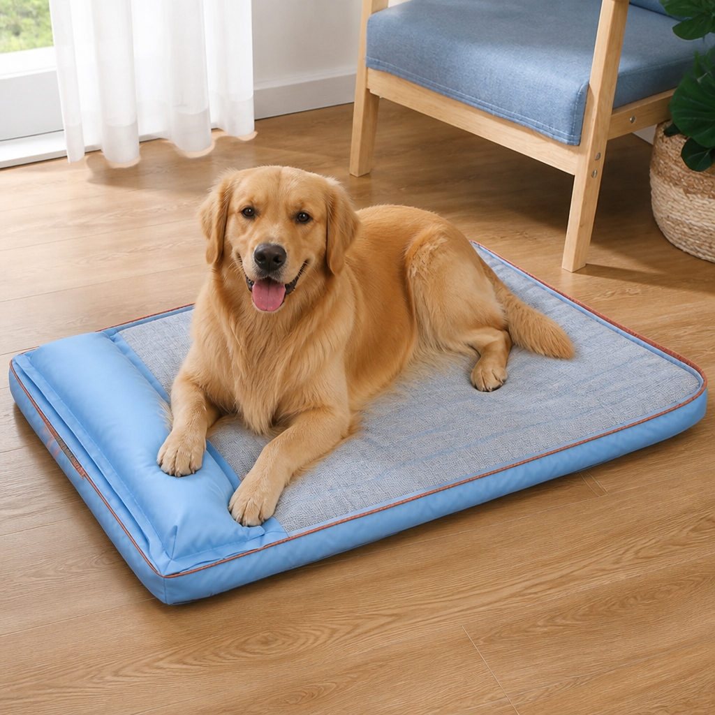 DogBedHouse Orthopedic Memory Foam & Breathable Waterproof Bolster Bed (Removable Cover)