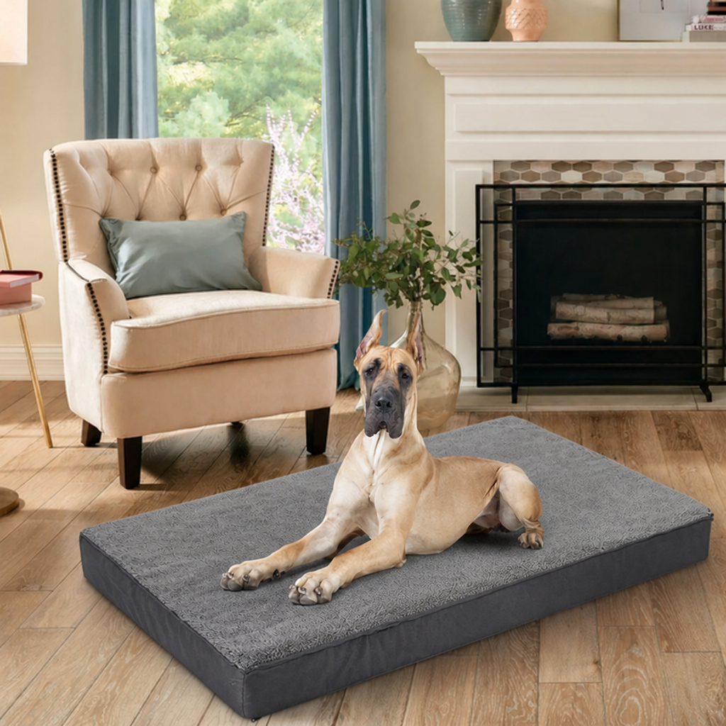 DogBedHouse Orthopedic Memory Foam Dog Bed (Removable Cover & Waterproof Lining)