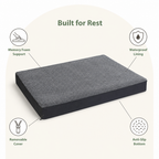 DogBedHouse Orthopedic Memory Foam Dog Bed (Removable Cover & Waterproof Lining)