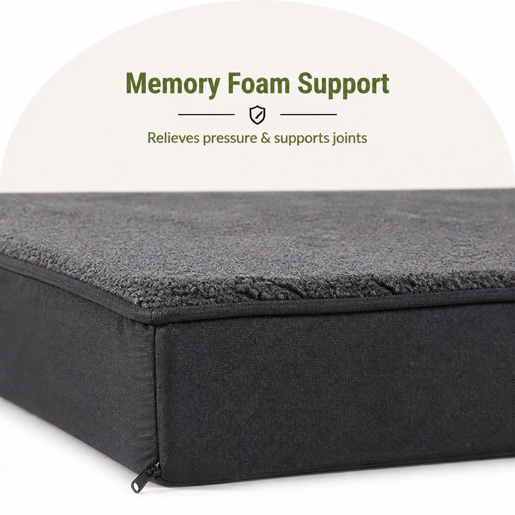 DogBedHouse Orthopedic Memory Foam Dog Bed (Removable Cover & Waterproof Lining)