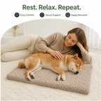 DogBedHouse Orthopedic Memory Foam & Washable Faux Fur Dog Bed (Waterproof Anti-Slip Base)