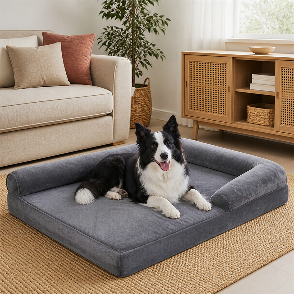 DogBedHouse Orthopedic Sponge Foam Dog Bed (Removable Washable Cover)