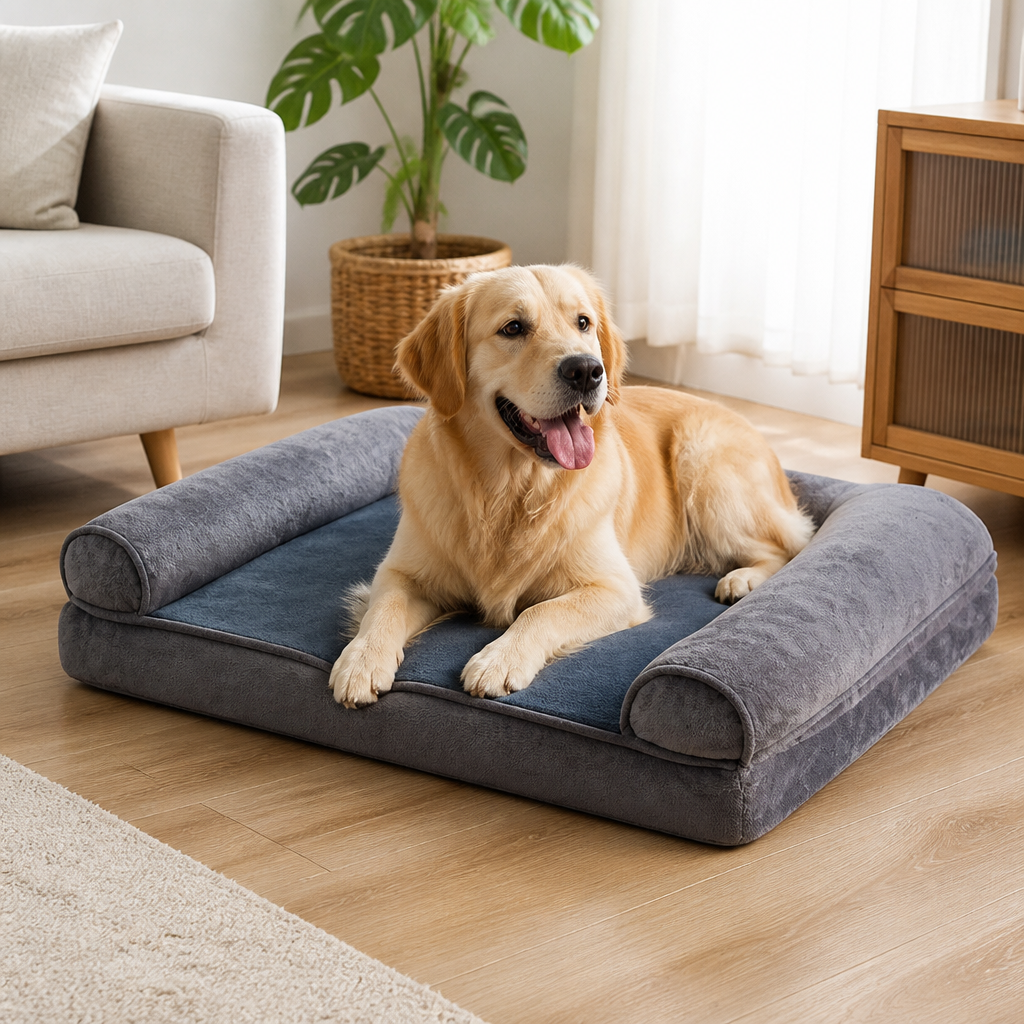 DogBedHouse Orthopedic Sponge Foam Dog Bed (Removable Washable Cover)
