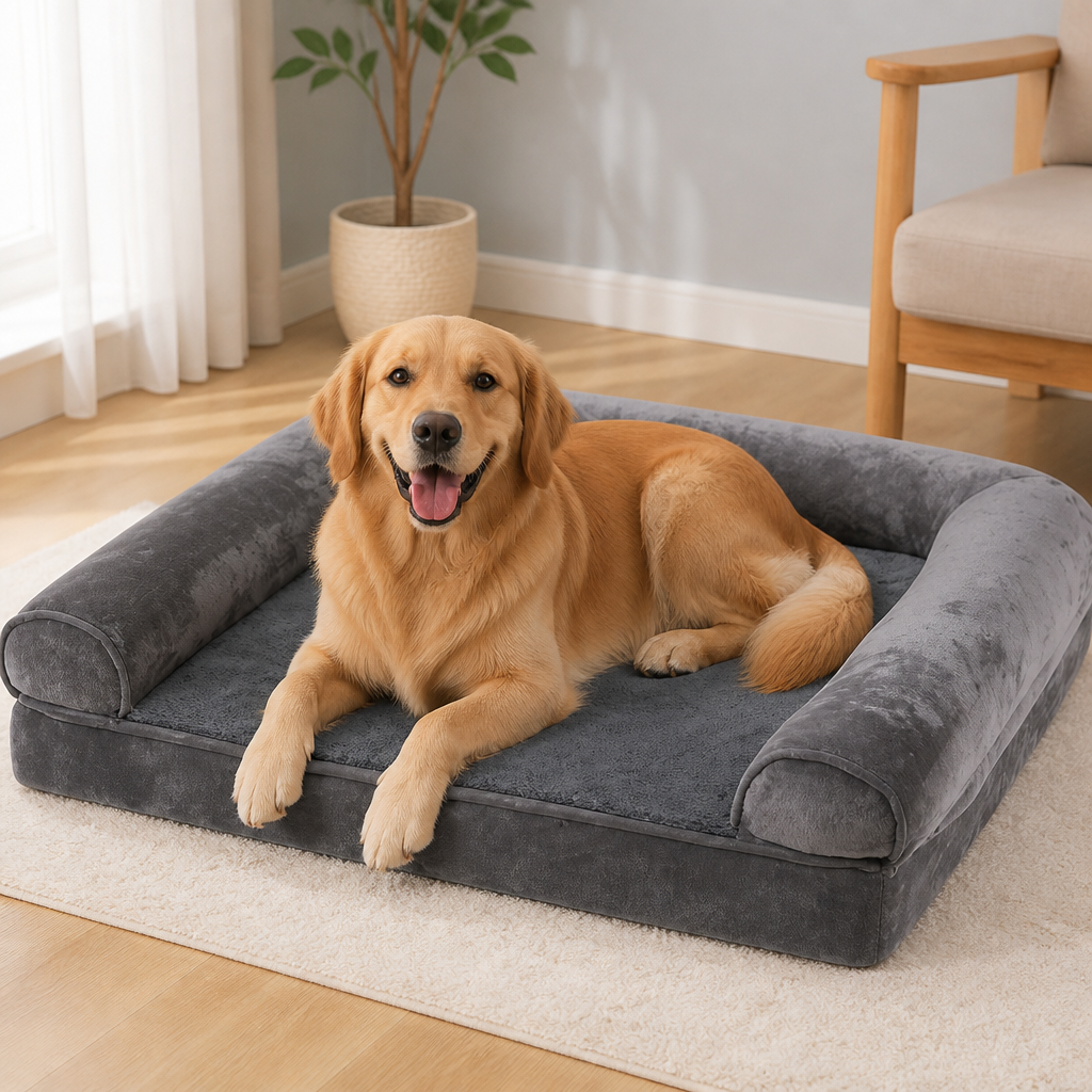 DogBedHouse Orthopedic Sponge Foam Dog Bed (Removable Washable Cover)