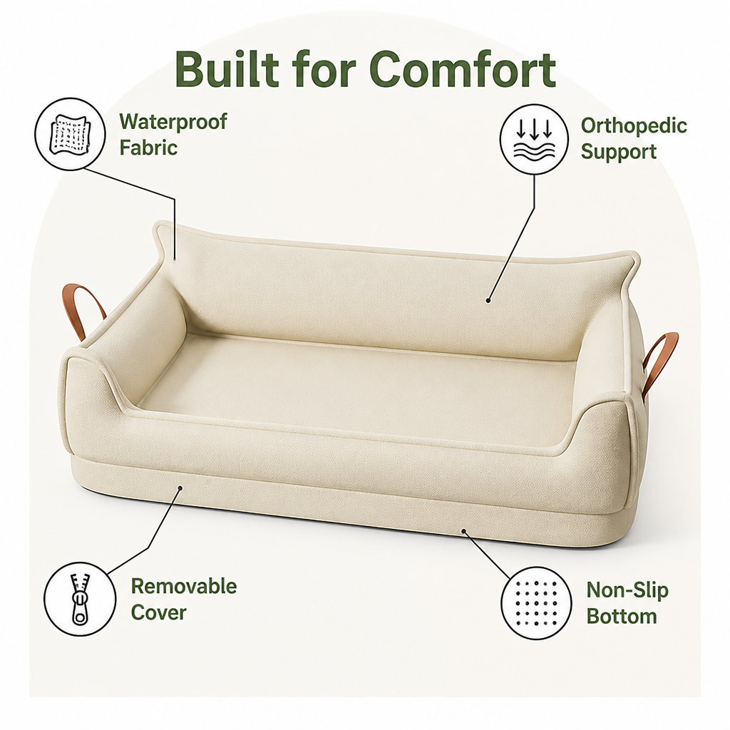 DogBedHouse Orthopedic Water-Resistant Dog Bed (Detachable Cover)