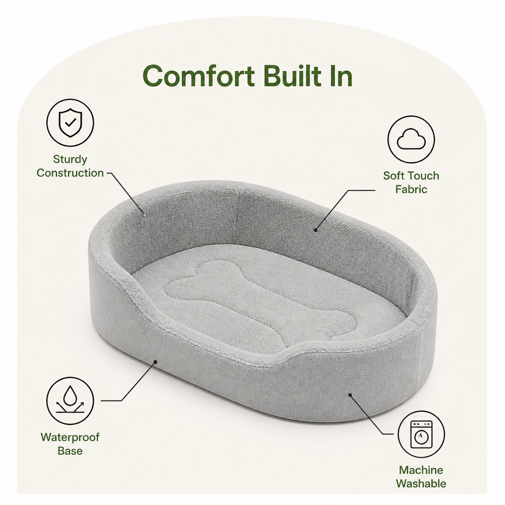DogBedHouse Orthopedic & Waterproof Bolster Bed