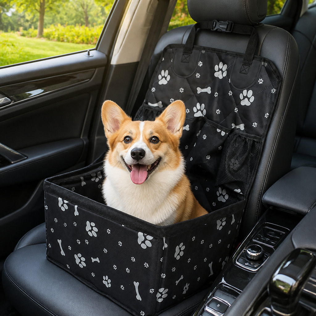 DogBedHouse Oxford Cloth Stain-Resistant & Washable Car Seat Mat (Front Passenger)