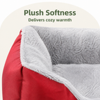 DogBedHouse Paw-Print Plush Washable Pet Bed (Removable Cover)