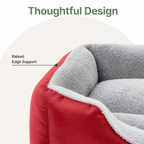 DogBedHouse Paw-Print Plush Washable Pet Bed (Removable Cover)