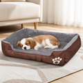DogBedHouse Paw-Print Plush Washable Pet Bed (Removable Cover)