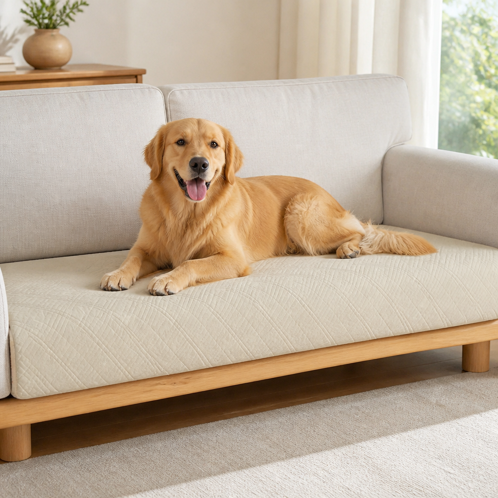 DogBedHouse Plaid Water-Repellent & Non-Slip Sofa Seat Cover
