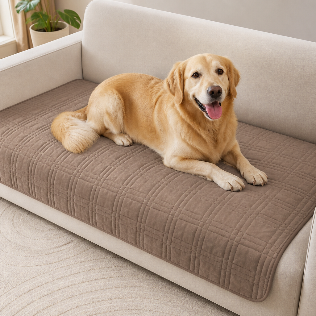DogBedHouse Plaid Water-Repellent & Non-Slip Sofa Seat Cover