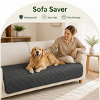 DogBedHouse Plaid Water-Repellent & Non-Slip Sofa Seat Cover