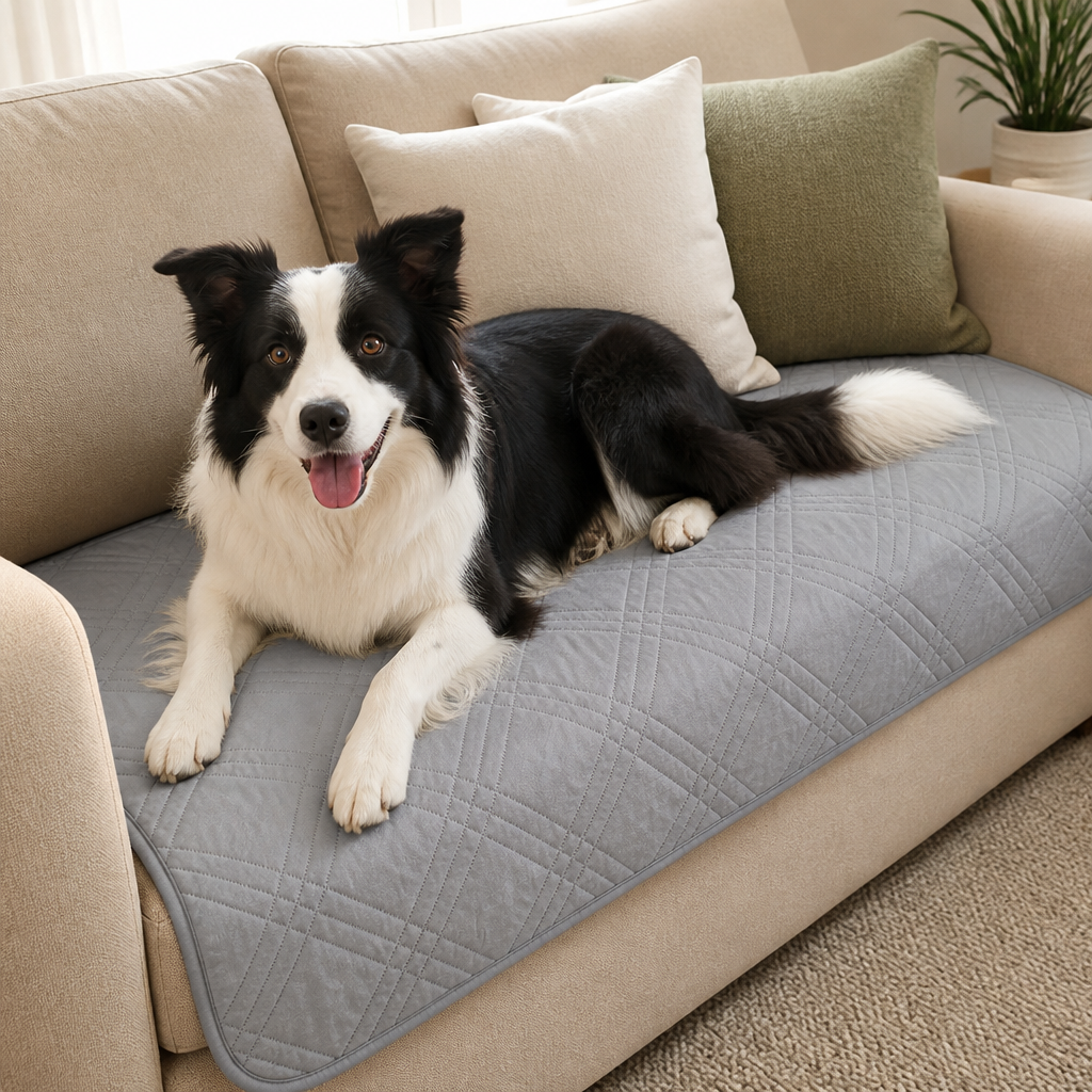 DogBedHouse Plaid Water-Repellent & Non-Slip Sofa Seat Cover