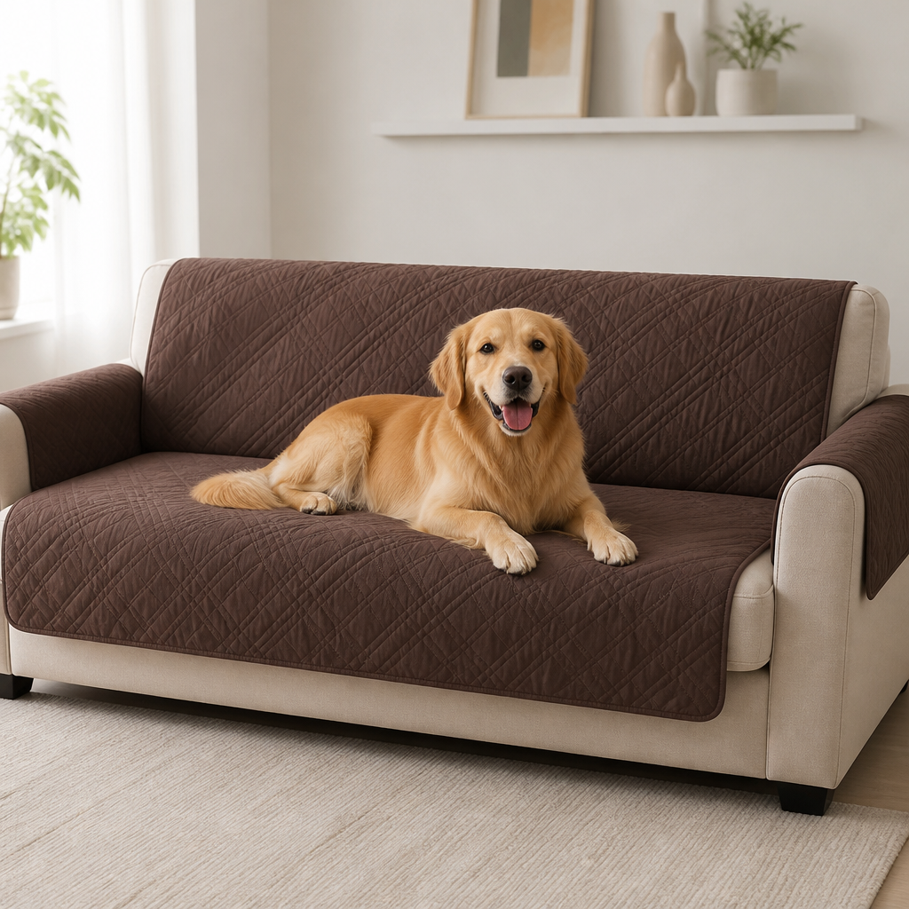 DogBedHouse Plaid Water-Repellent & Non-Slip Sofa Seat Cover