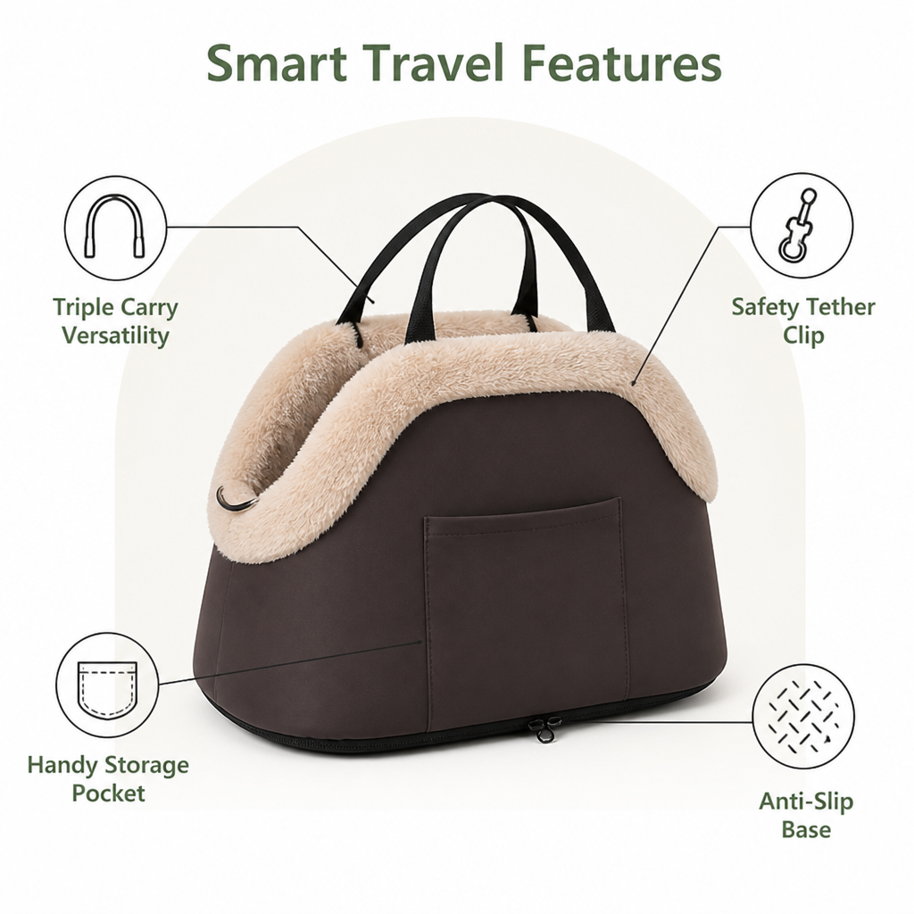 DogBedHouse Plush & Anti-Slip Travel Carrier