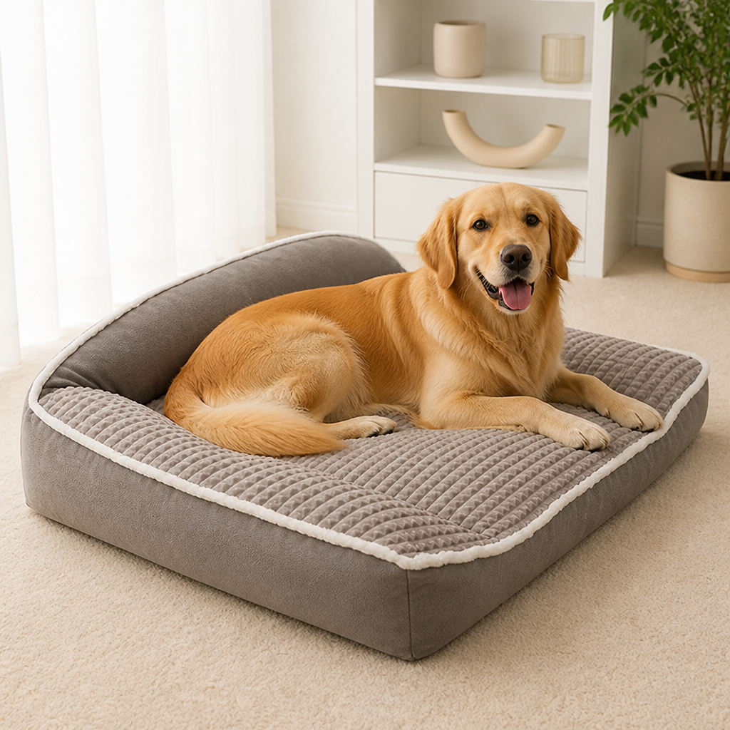 DogBedHouse Plush Bolster & Washable Dog Sofa Bed