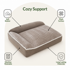 DogBedHouse Plush Bolster & Washable Dog Sofa Bed