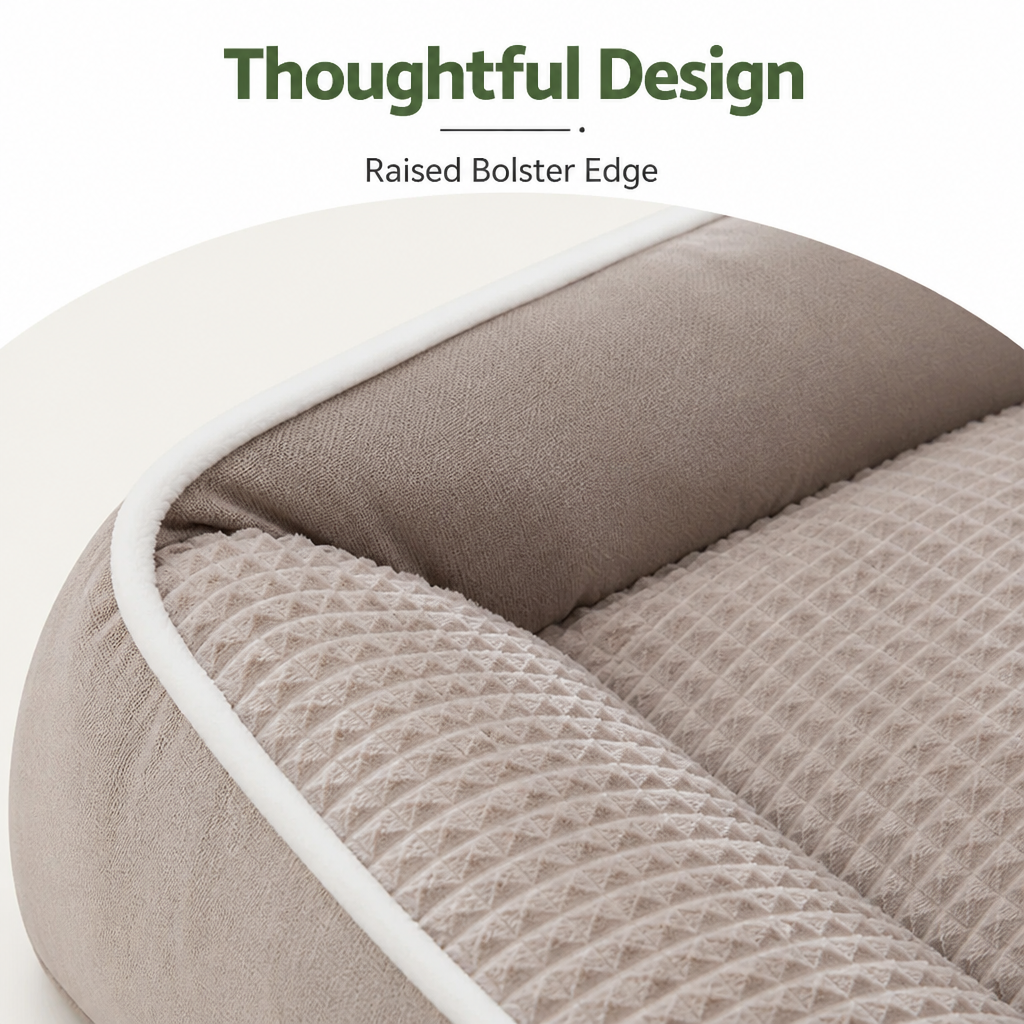 DogBedHouse Plush Bolster & Washable Dog Sofa Bed