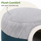 DogBedHouse Plush Convertible Pop-Top Pet Bed (Removable Cushion)