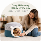 DogBedHouse Plush Convertible Pop-Top Pet Bed (Removable Cushion)