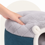 DogBedHouse Plush Convertible Pop-Top Pet Bed (Removable Cushion)