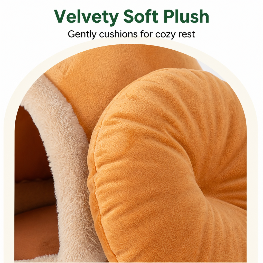 DogBedHouse Plush Coral Velvet & Cotton-Filled Pet Teepee
