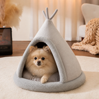 DogBedHouse Plush Coral Velvet & PP Cotton Pet Teepee