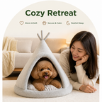 DogBedHouse Plush Coral Velvet & PP Cotton Pet Teepee