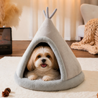 DogBedHouse Plush Coral Velvet & PP Cotton Pet Teepee