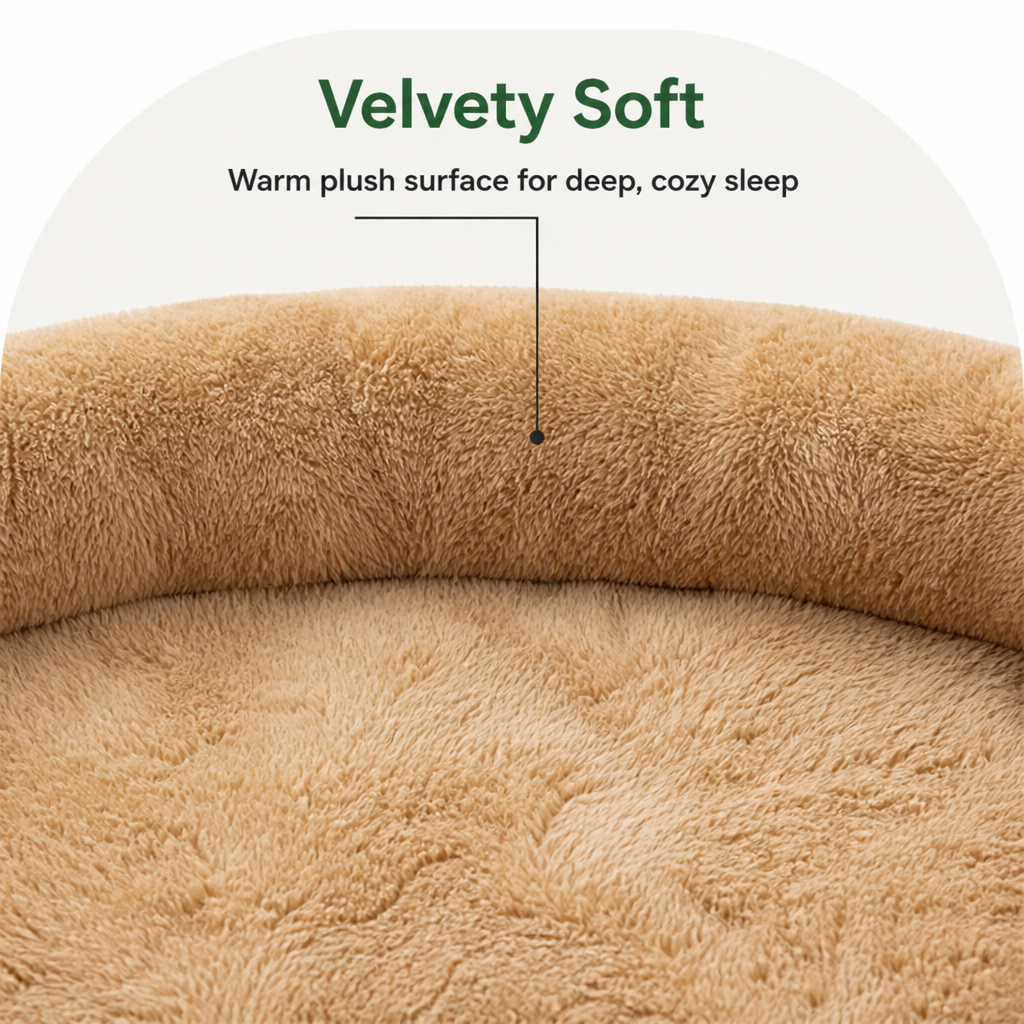 DogBedHouse Plush Corduroy Washable & Breathable Pet Bed