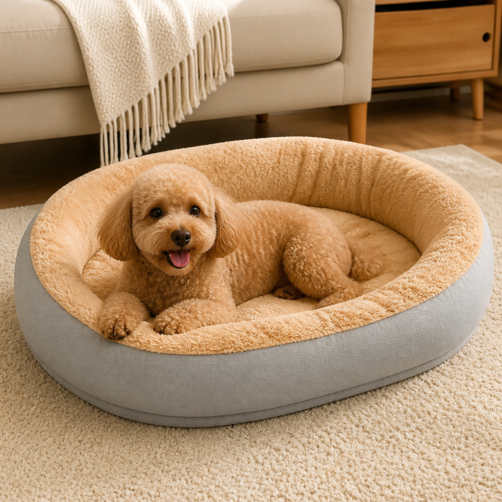 DogBedHouse Plush Corduroy Washable & Breathable Pet Bed