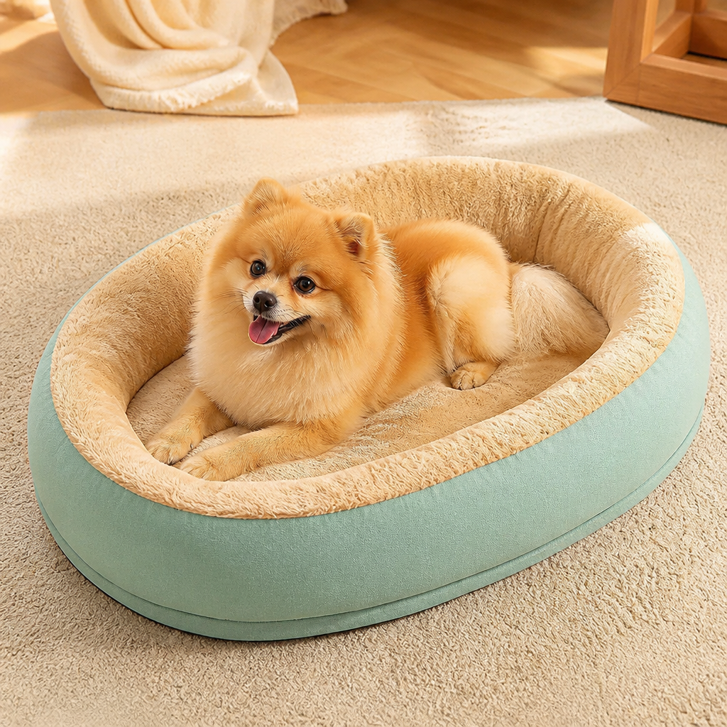 DogBedHouse Plush Corduroy Washable & Breathable Pet Bed
