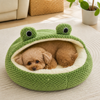 DogBedHouse Plush Enclosed Waterproof & Anti-Slip Pet Bed (Removable Cushion)
